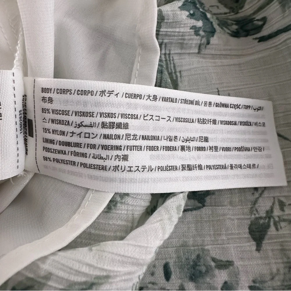 Abercrombie & Fitch Green & White Tropical Cut Out Maxi Dress L